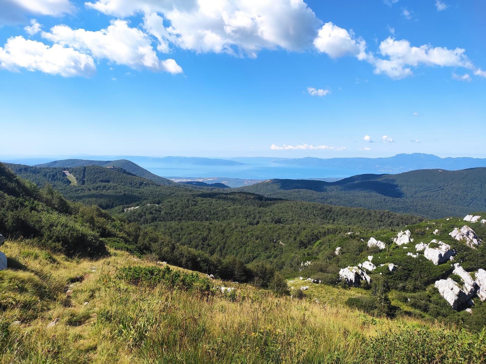Razgled s Platka in Snježnika na Kvarnerski zaliv